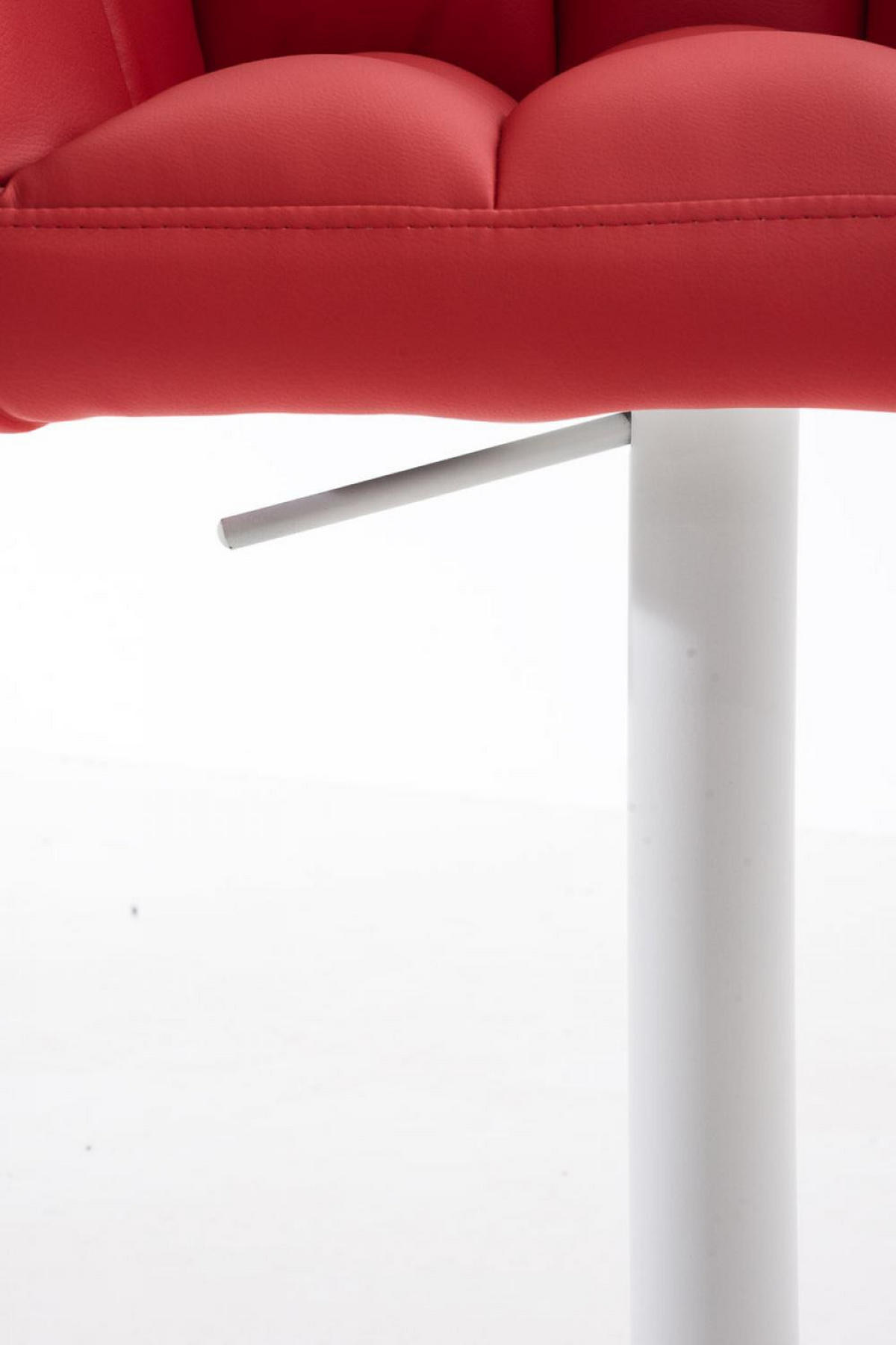 BARHOCKER Lederlook Rot - Rot/Weiß, Textil/Metall (64/88/45cm) - CLP