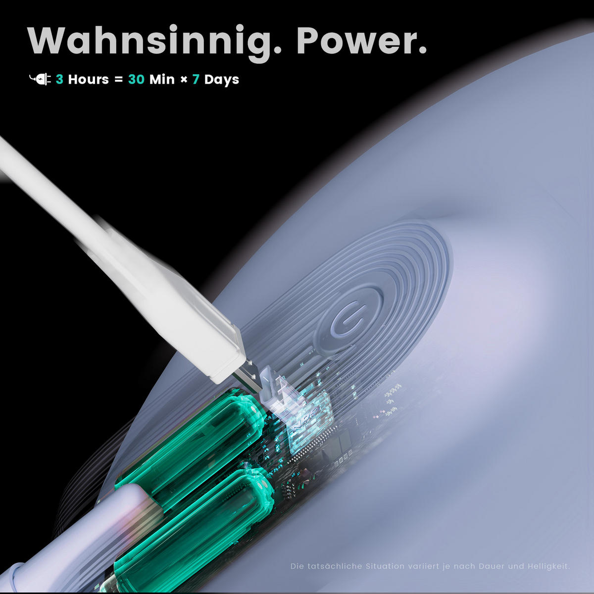 KOSMETIKSPIEGEL mit Licht mit Abnehmbare Saugnapfes, Hellblau, φ20 cm - Blau, Glas (20/35/20cm) - EMKE