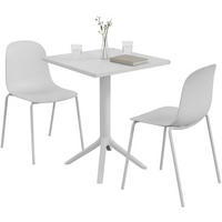 GARTENMÖBEL-SET Ida 2 Stühle 166x60x85cm Kunststoff Weiß Balkonset - Weiß, Kunststoff - DELUKE