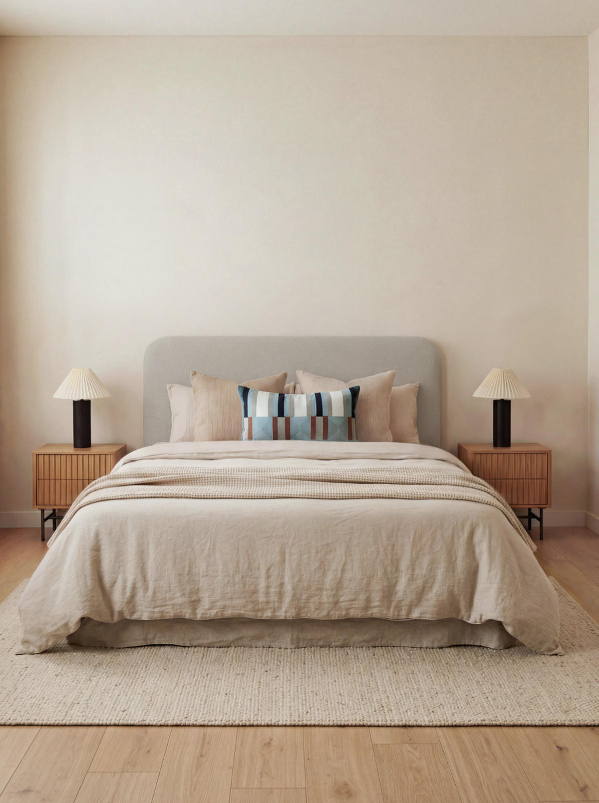 KOPFTEIL Coline Grau 195 cm x 118 cm - Grau, Textil (195/118/3cm) - Kenay Home