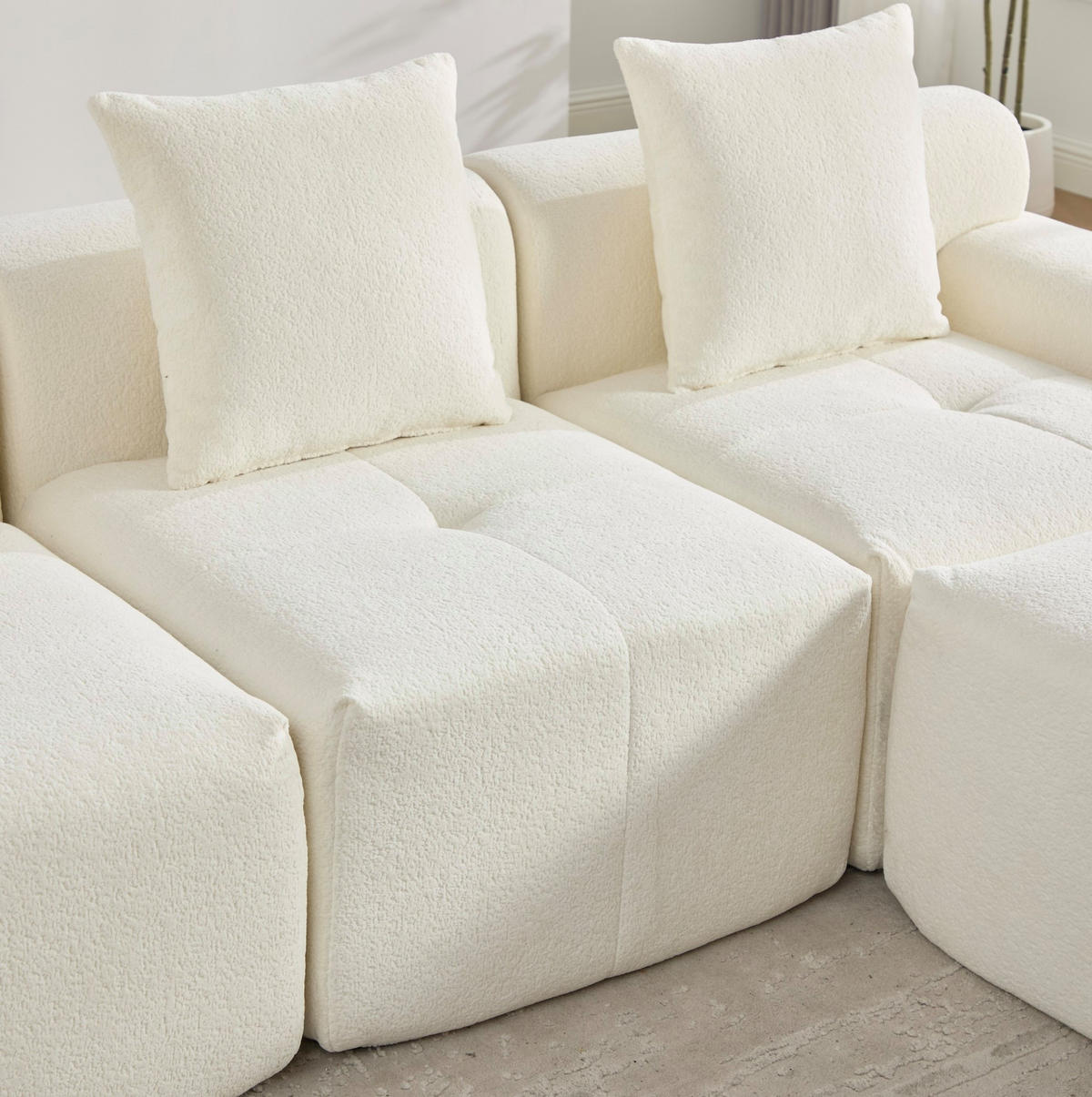 ECKSOFA 97/100/68 cm Beige aus Kordstoff mit modularer Kombination - Beige, Textil (100/97cm) - OKMYHOME