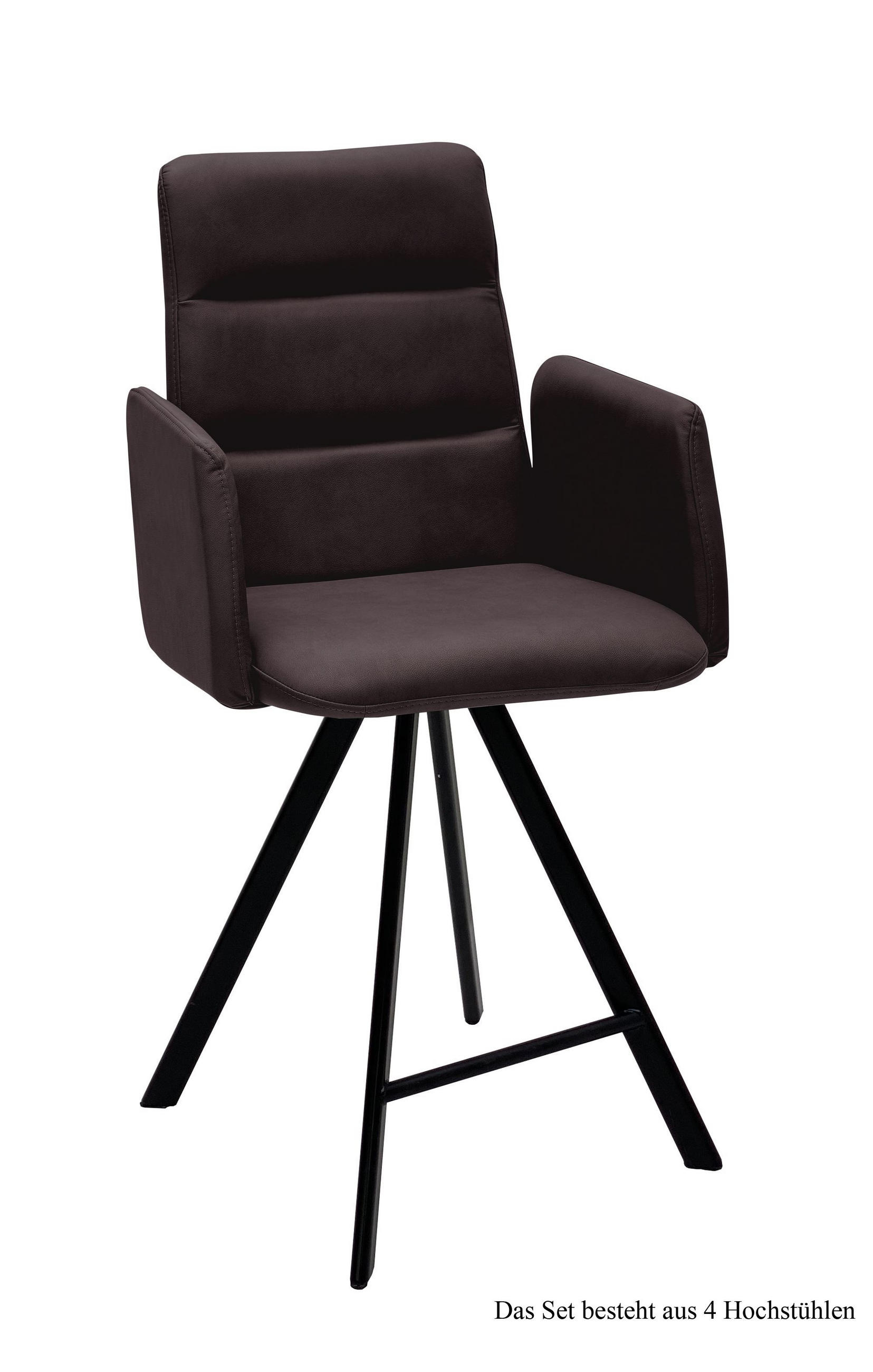 THEKENSTUHL drehbar (4er-Set) Devonna 52x109x60 Schwarz/Espresso - Dunkelbraun/Schwarz, Kunststoff (60/109/52cm) - 58aufmkessel