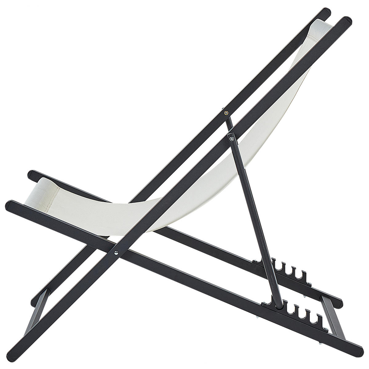GARTENSTUHL Beige Locri II - Beige/Schwarz, Metall (60/79/95cm) - Beliani