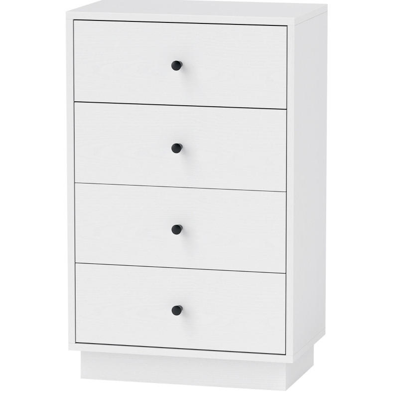 KOMMODE 47/29/75 cm in Weiß mit 4 Schubladen und Anti-Kipp-Schutz - Weiß, Holzwerkstoff (47/75/29cm) - Flora Grace