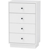 KOMMODE 47/29/75 cm in Weiß mit 4 Schubladen und Anti-Kipp-Schutz - Weiß, Holzwerkstoff (47/75/29cm) - Flora Grace