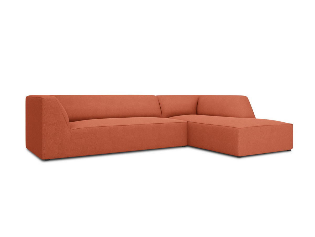 ECKSOFA rechts Ruby aus strukturiertem Stoff koralle 4 Sitzplätze - Koralle, Textil (180/273cm) - Micadoni