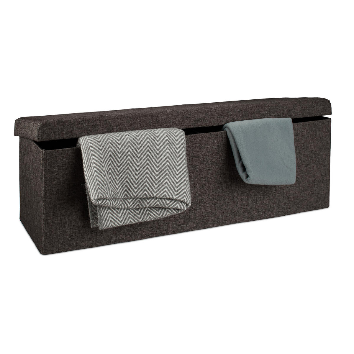 FALTBARE Sitzbank - Braun, Holzwerkstoff/Textil (38/38/114cm) - Relaxdays