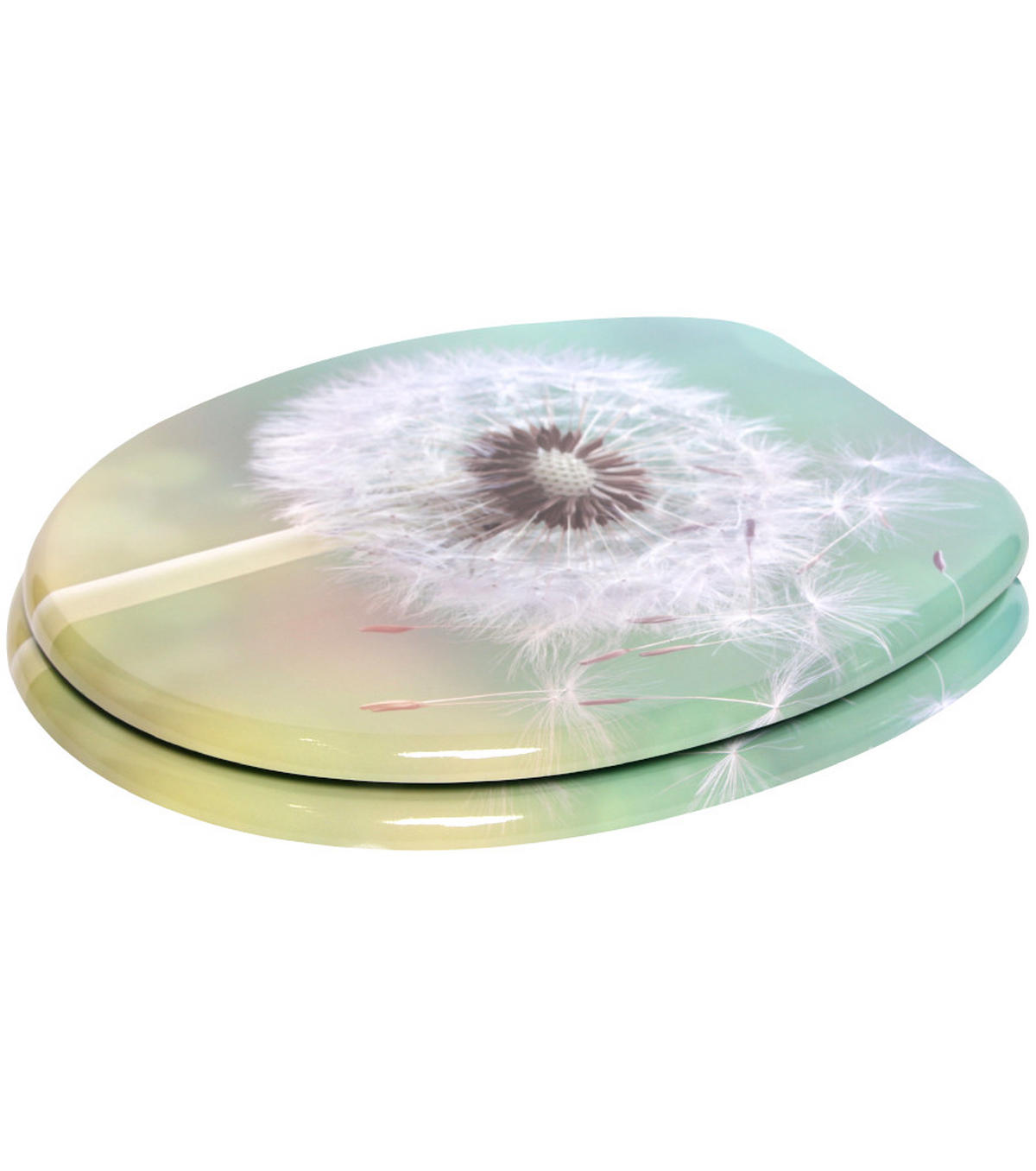 WC-SITZ mit Absenkautomatik Pusteblume - Türkis, Holzwerkstoff (38/6/47cm) - Sanilo