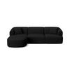 MODULARES-ECKSOFA links Campi aus strukturiertem Stoff schwarz 4 Sitzplätze - Schwarz, Textil (156/256cm) - Cosmopolitan Design