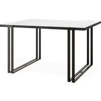 ESSTISCH Marina rechteckig ausziehbar, Weiß 160-260/90/76 cm - Schwarz/Weiß, Holzwerkstoff/Metall (160/90/76cm) - WFL GROUP
