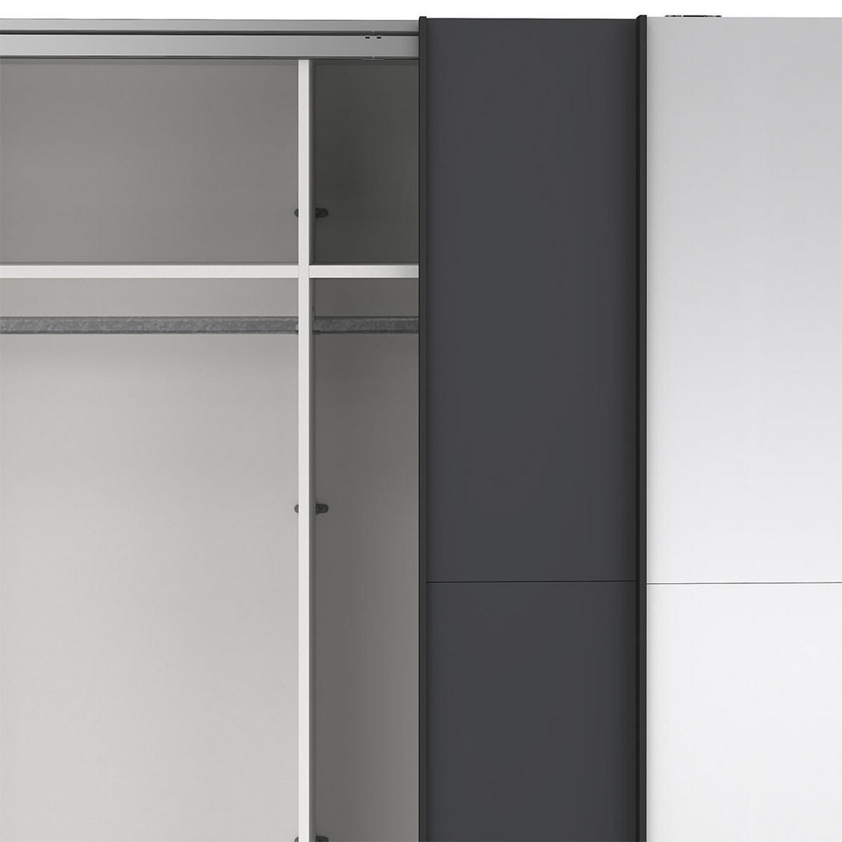 SCHIEBETÜRENSCHRANK, Como, Grau, Holzwerkstoff, 244 x 67 x 221 cm - Grau, Holzwerkstoff (244/221/67cm) - ebuy24