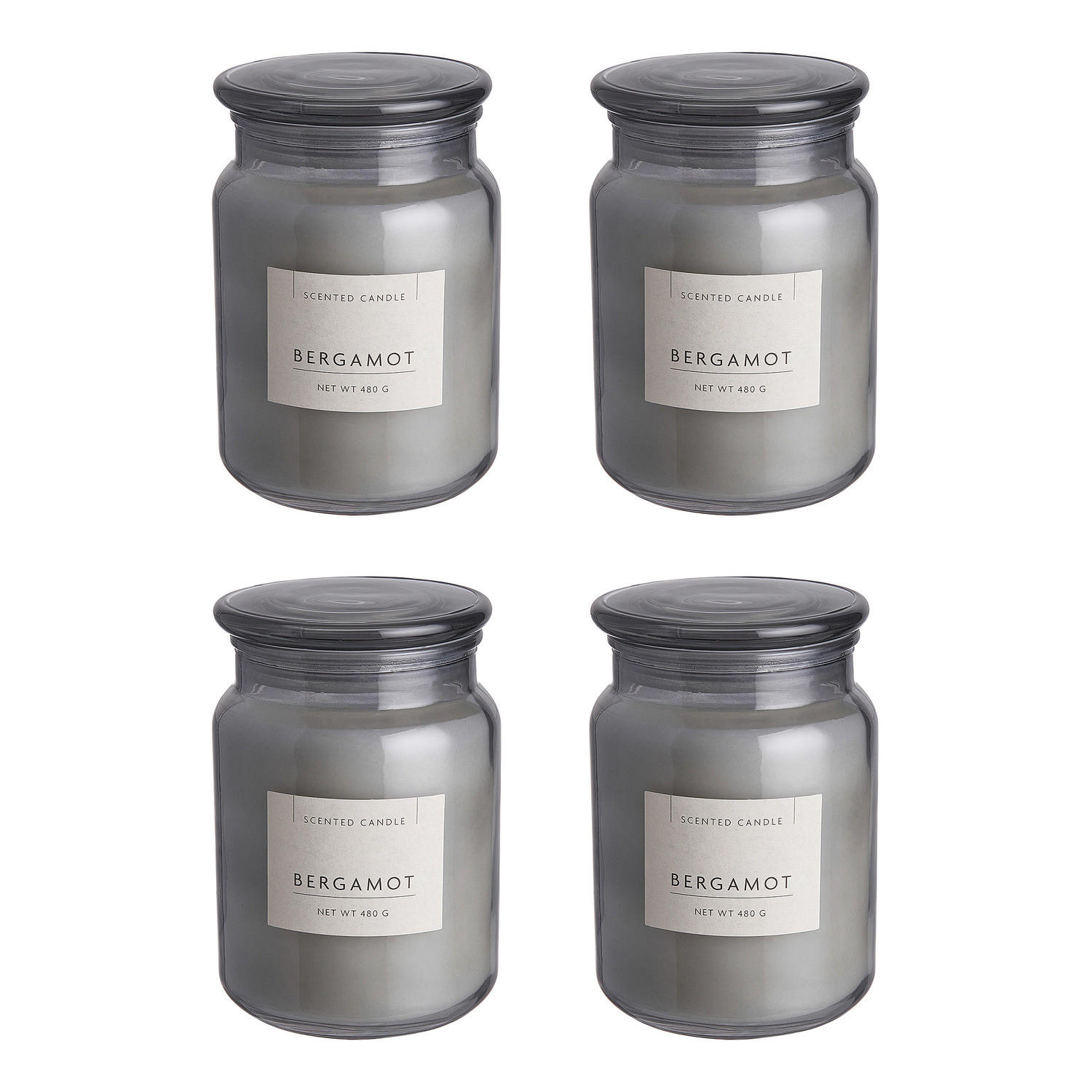 DUFTKERZE (4er Set) Scented Candle Xl - Grau, Paraffin (14cm) - BUTLERS