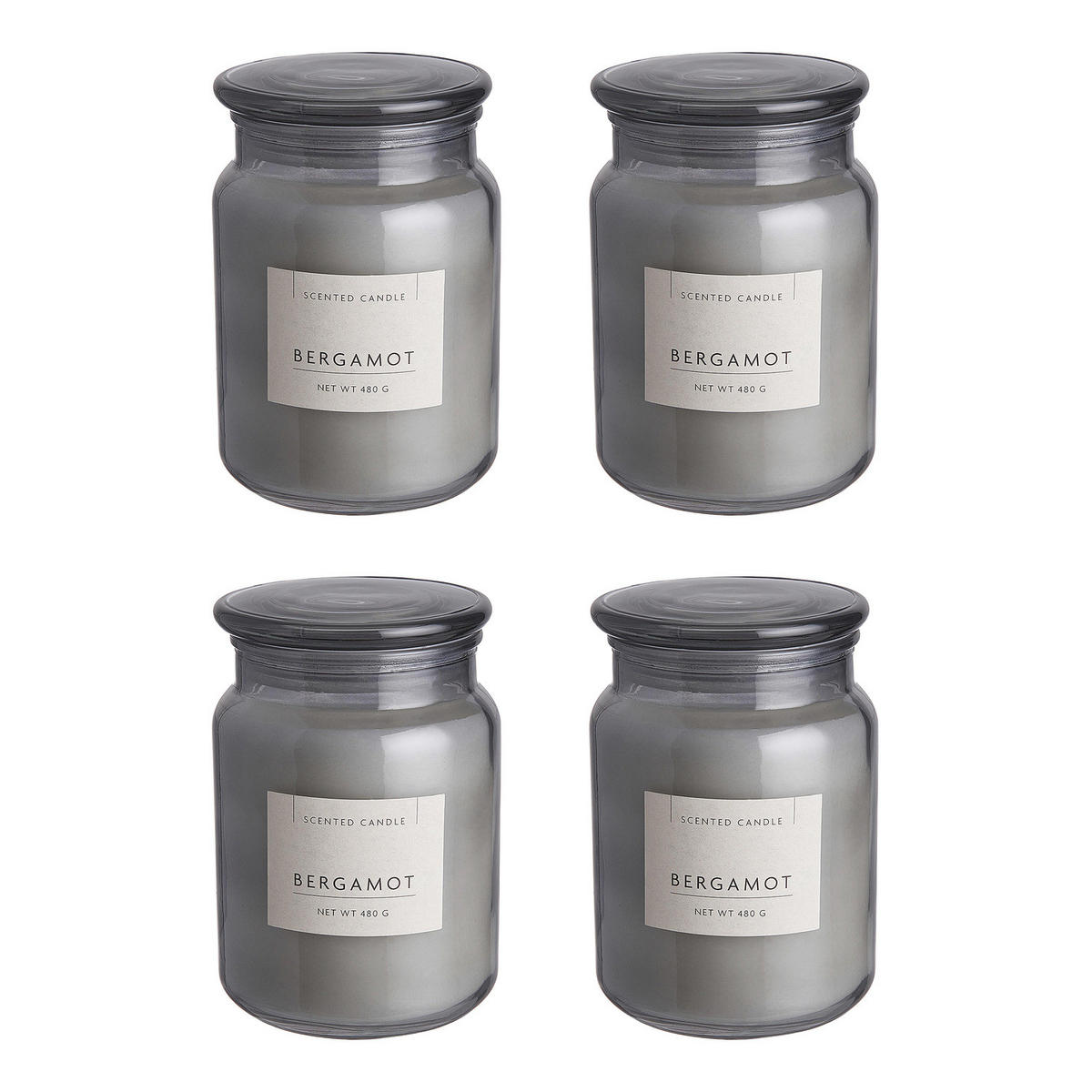 DUFTKERZE (4er Set) Scented Candle Xl - Grau, Paraffin (14cm) - BUTLERS