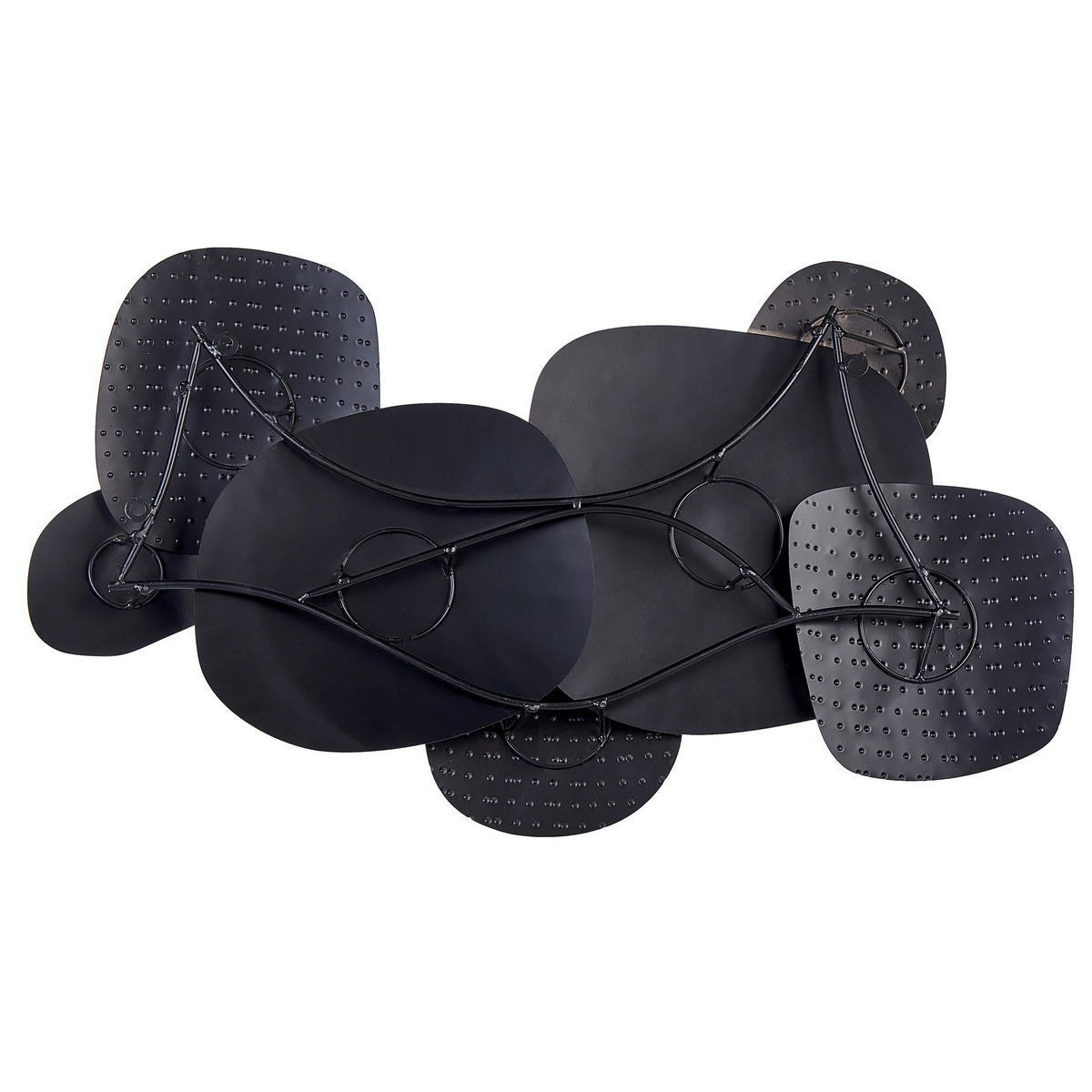 WANDDEKORATION Metall gold/schwarz Hafnium - Schwarz, Metall (80/48/5cm) - Beliani