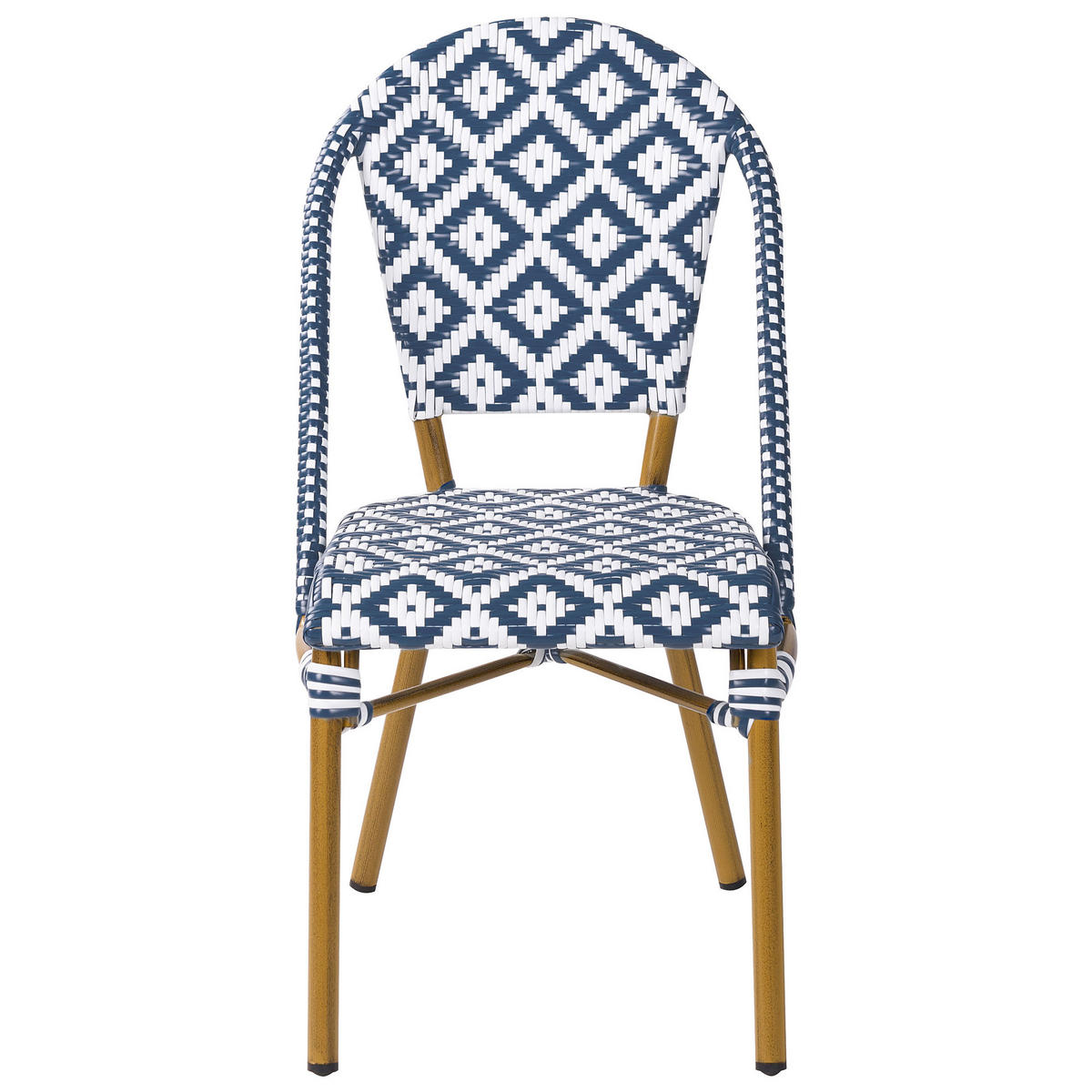 GARTENMÖBEL-SET 4-Sitzer Naturfarben Rifreddo - Blau/Beige, Kunststoff - Beliani