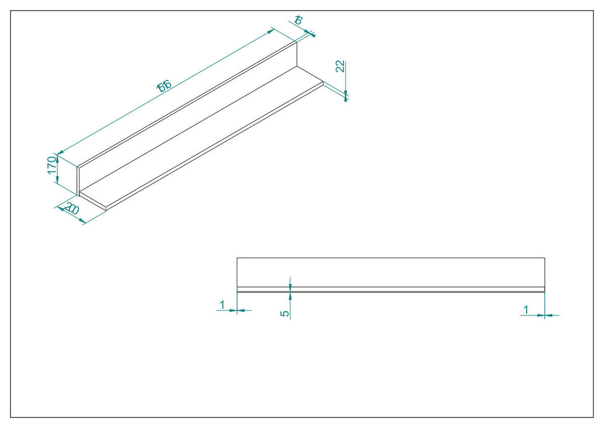 WANDBOARD M18 Thermo Oak & Anthrazit 152/17/20 cm - Graubraun, Holzwerkstoff (152/17/20cm) - Livojo