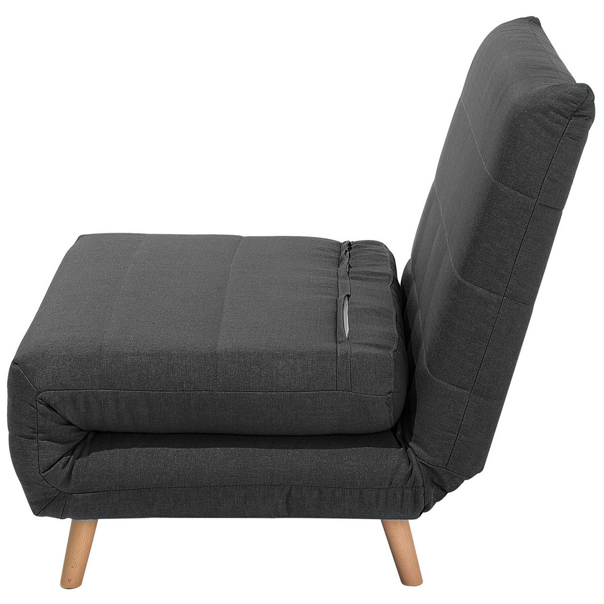 1-SITZER-SCHLAFSOFA Polyester Grau Setten - Dunkelgrau, Textil (104/82/190cm) - Beliani