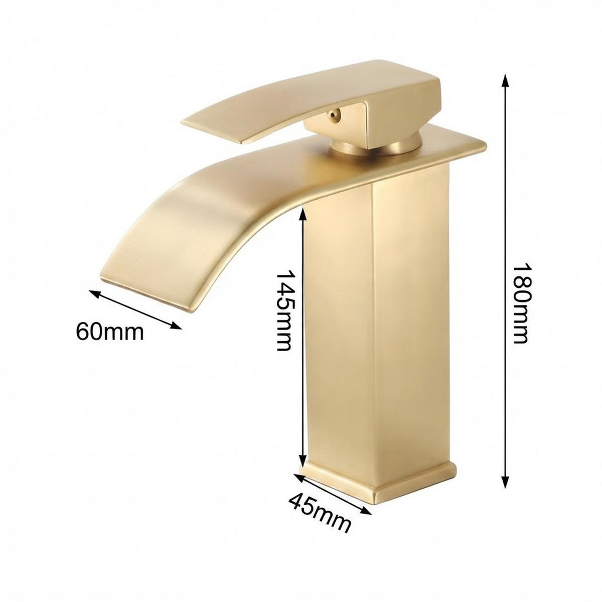 BADEZIMMERARMATUR, inklusive 60 cm langem Zulaufrohr, 180 mm hoch, goldfarben. - Goldfarben, Metall (23.5/7/19cm) - Vallsero
