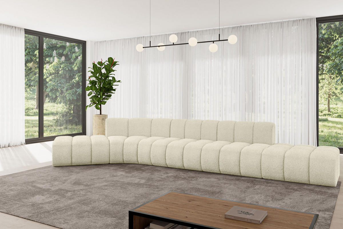 ECKSOFA modulares Sofa Solven-L2 - 471x174x70 cm Beige - Beige, Holzwerkstoff/Textil (471/174cm) - ALTDECOR