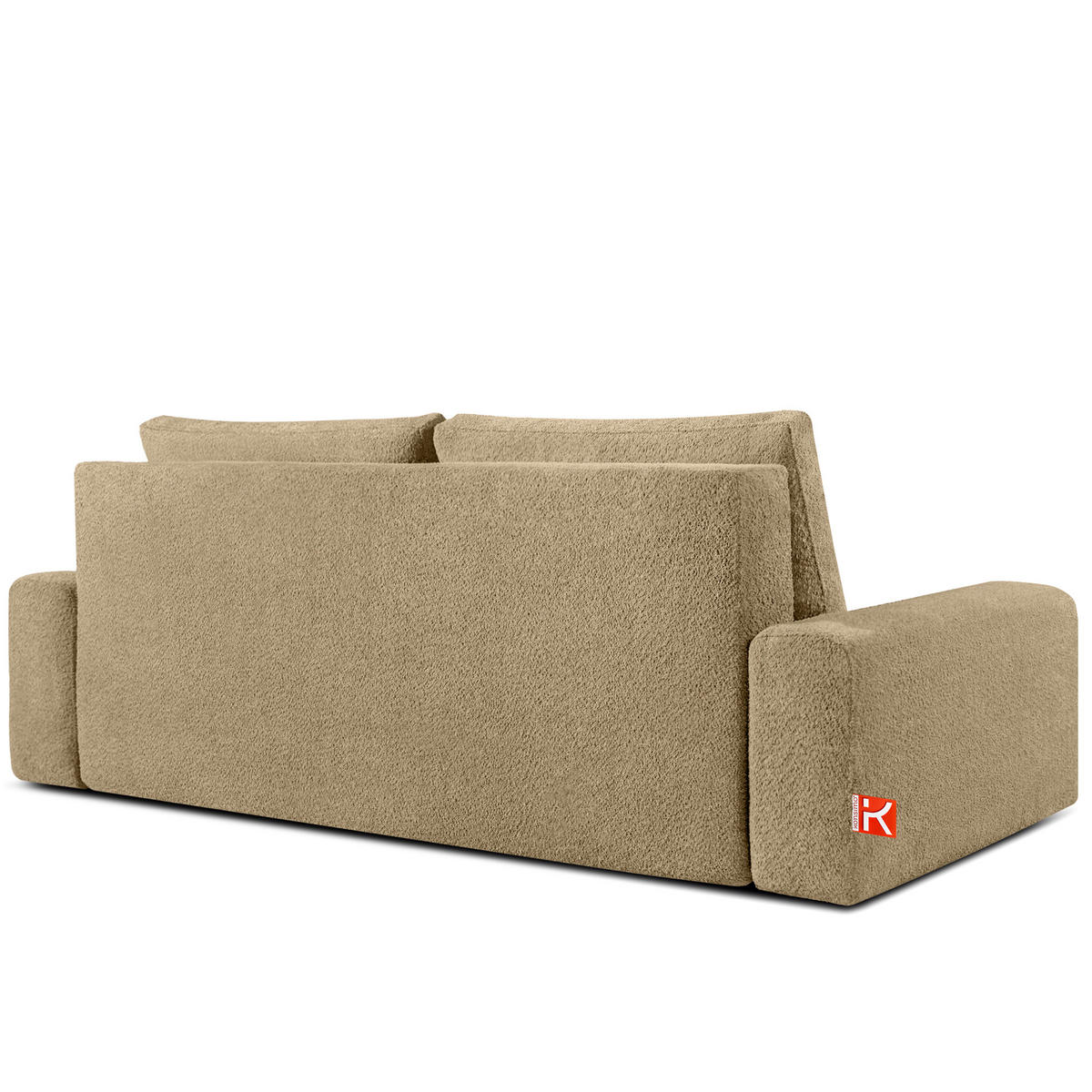 3-SITZER SCHLAFSOFA MOLLIS, Bouclé, Dunkelbeige - Hellbraun, Holz/Holzwerkstoff (250/93/108cm) - KONSIMO®
