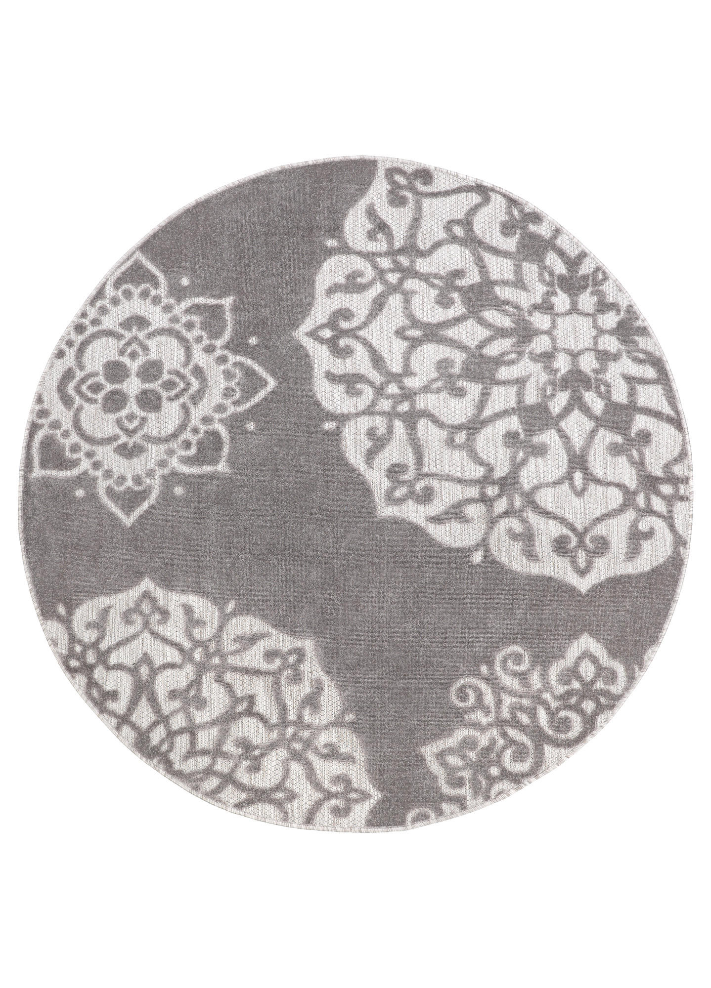 TEPPICH PATIO rund Grau 240/240 cm - Grau, Textil (240/240cm) - Tapiso