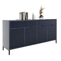 KOMMODE WAVE 165/40/86 cm Indigo - Schwarz/Dunkelblau, Holzwerkstoff/Metall (165.3/86/40.6cm) - Idohome