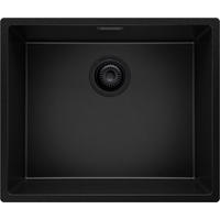 UNTERBAUSPÜLE GRANIT London, 2-er set Alles Schwarz 56/47 cm 1 Becken + Ablauf-Set ab 60er Unterschrank - Schwarz, Kunststoff (56/20/47cm) - Primagran