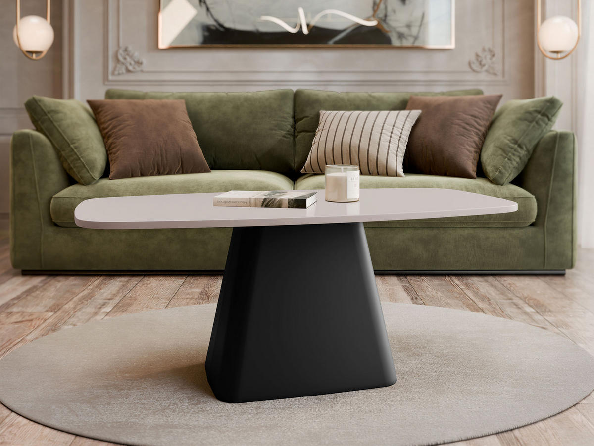 COUCHTISCH Noa - Kaschmir/Schwarz, Holzwerkstoff/Metall (60/120/48cm) - MIRJAN24