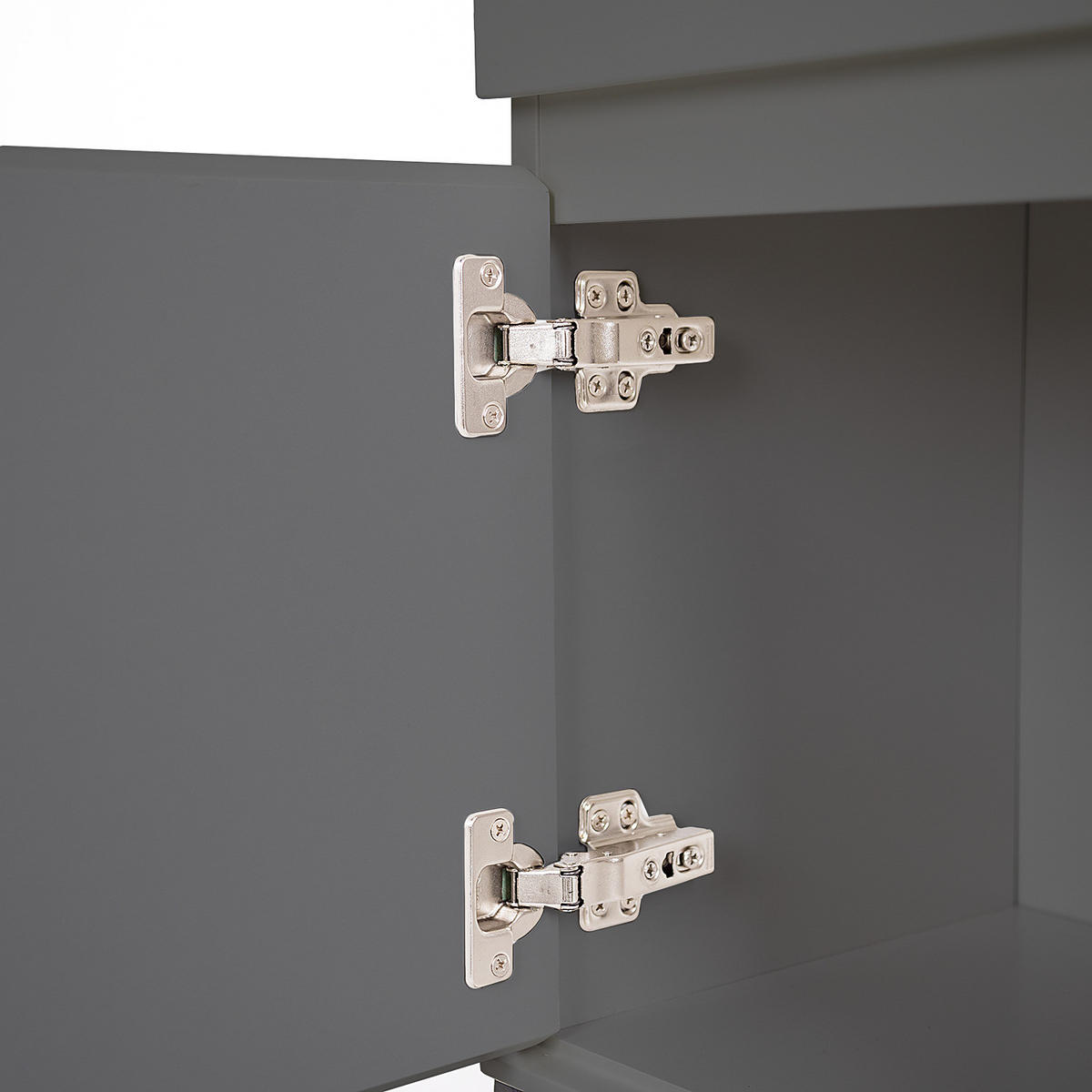 WASCHBECKENUNTERSCHRANK - Dunkelgrau/Schwarz, Holzwerkstoff/Metall (80/57/30cm) - home24