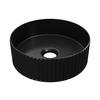 AUFSATZWASCHBECKEN rund - Schwarz matt - Keramik - geriffelt - 36 cm - PEDARA - Schwarz, Keramik (36/12/36cm) - Vente-Unique