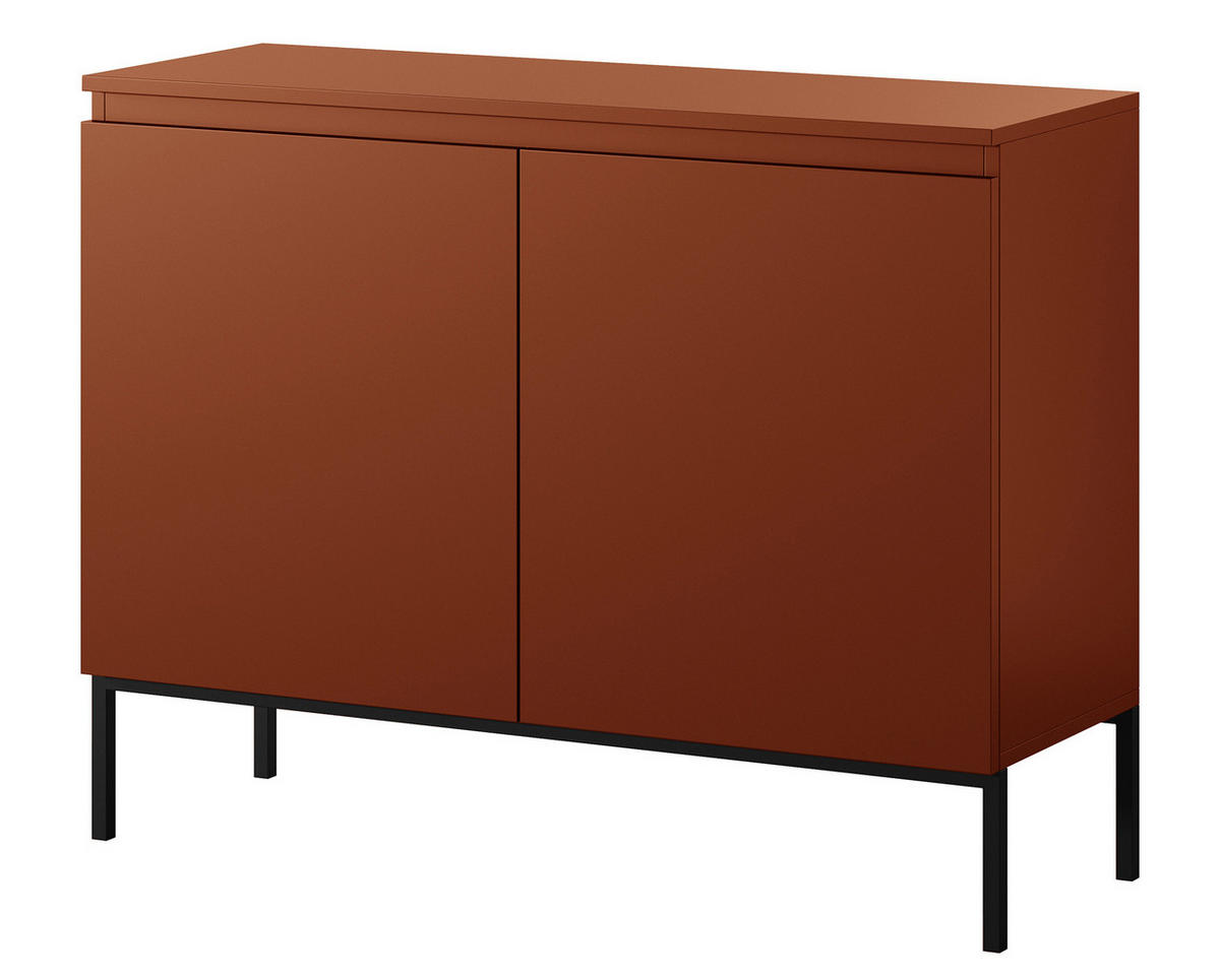 SIDEBOARD Bemmi Ziegelrot mit Metallbeinen 100 cm - Dunkelorange/Schwarz, Holzwerkstoff/Metall (100/77/35cm) - Selsey