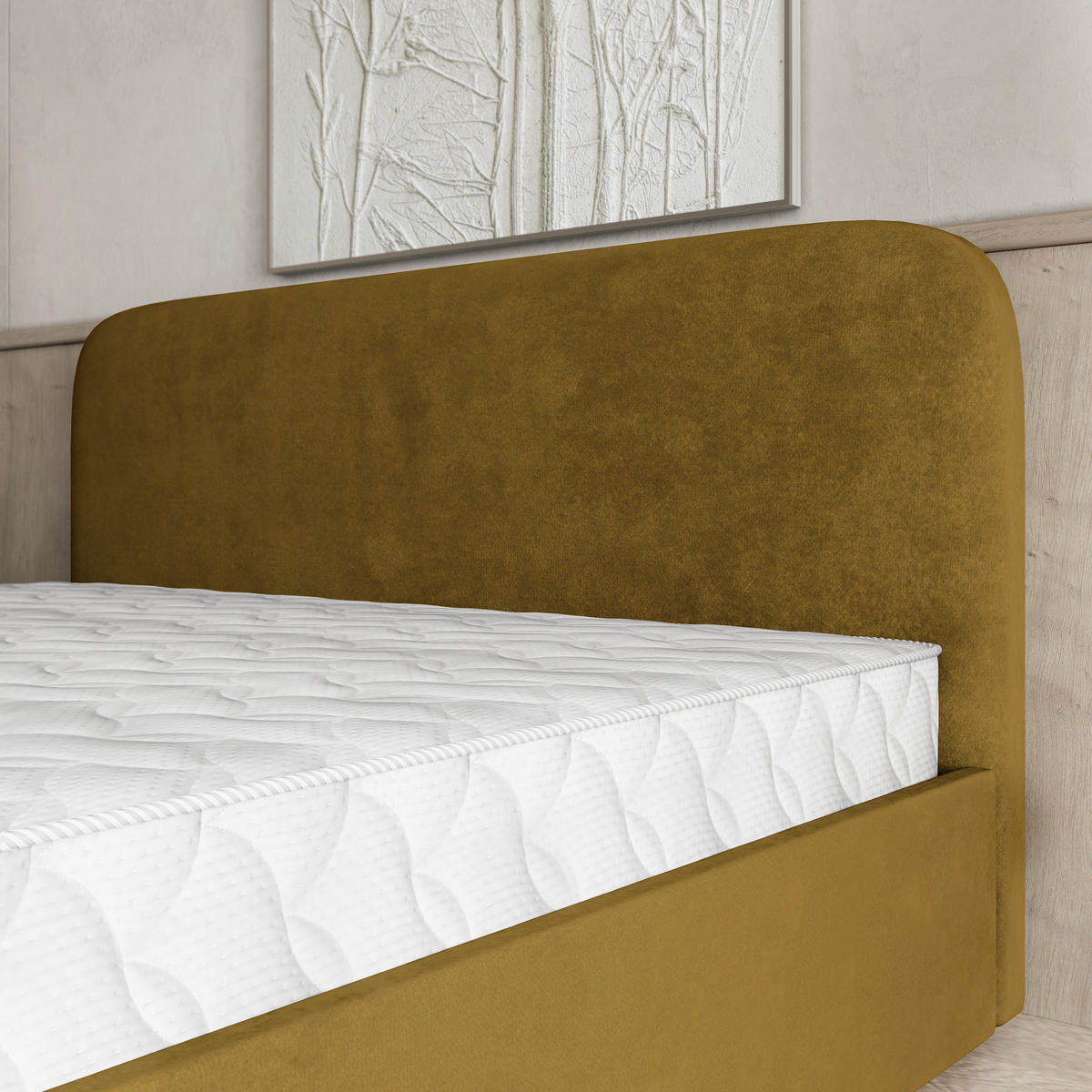 POLSTERBETT RENIVE 160x200 cm mit Bettkästen - Gelb - Gelb, Holz (160/200cm) - MASSENO