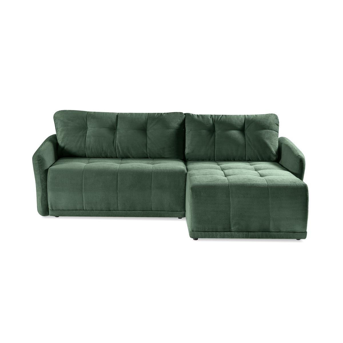 ECKSOFA Omron Grün, universal Schlafsofa - Grün, Holzwerkstoff/Textil (248/180cm) - Bettso