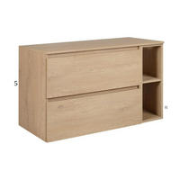 BADEZIMMERSCHRANK 100 cm (80 + 20) + TOP, Farbe: helle Eiche, 100 x 46 x 60,7 cm, mit Arbeitsplatte - Beige, Holzwerkstoff (100/60.7/46cm) - 3XE LIVING