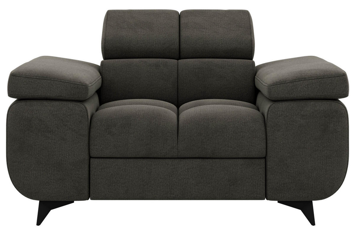 SESSEL NIDELLO - Dunkelgrau Velvet - Dunkelgrau/Schwarz, Textil/Metall (130/70/97cm) - MKS