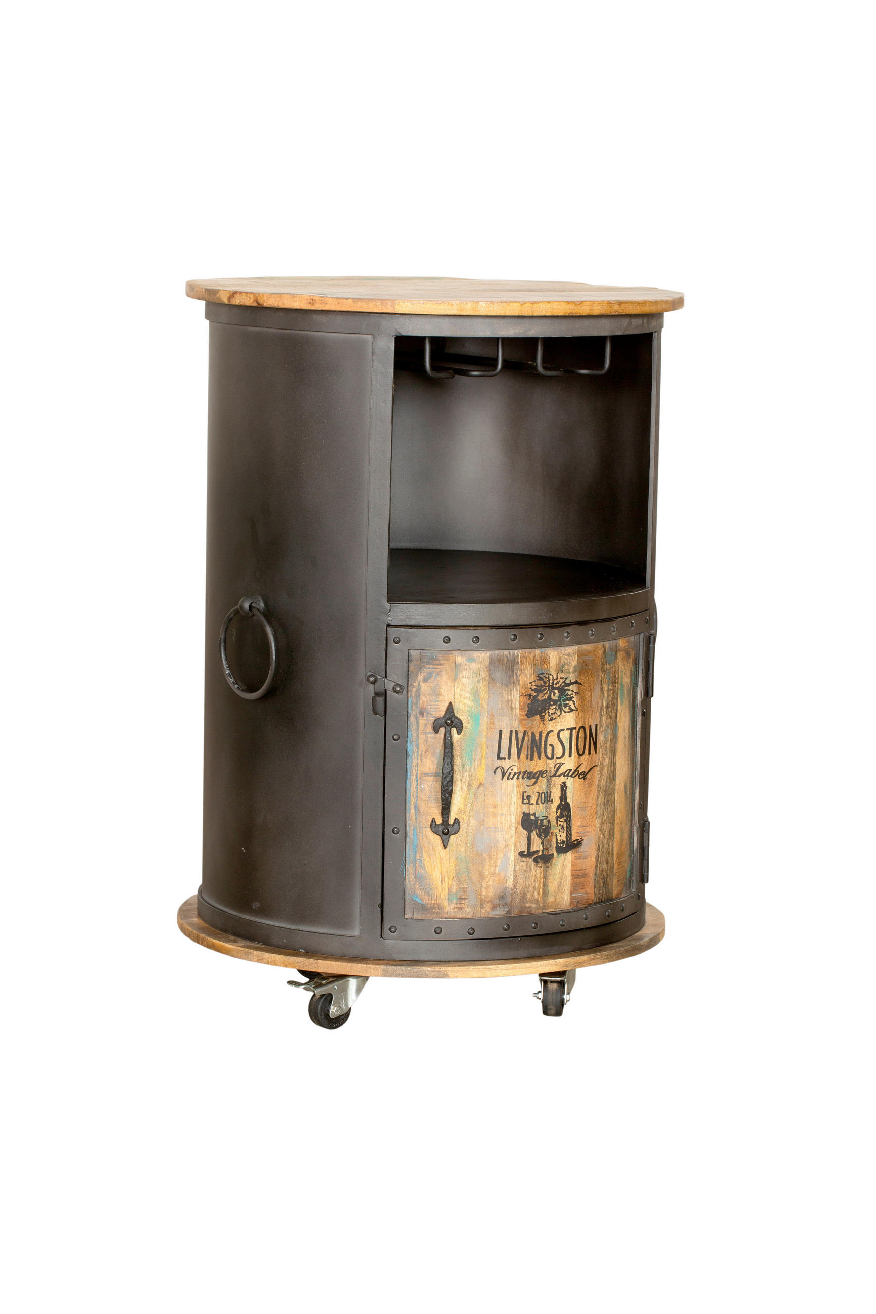 WEINBAR Magne Mangoholz Braun 85x60x60cm - Braun, Holz (60/85/60cm) - DELUKE