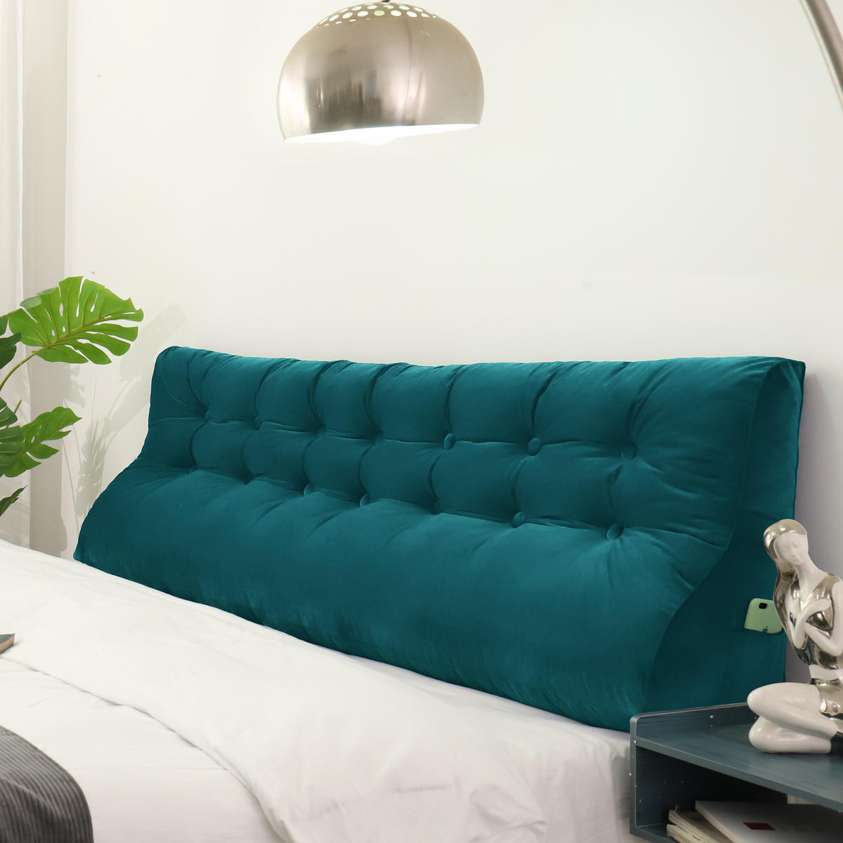RÜCKENKISSEN Körperkontur Samtlook Grün 200 cm - Grün, Textil (55/200cm) - Vercart