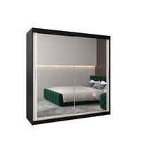 SCHWEBETÜRENSCHRANK 200/200/62 2-türig - Silberfarben/Schwarz, Holz/Kunststoff (200/200/62cm) - Abiks Möbel