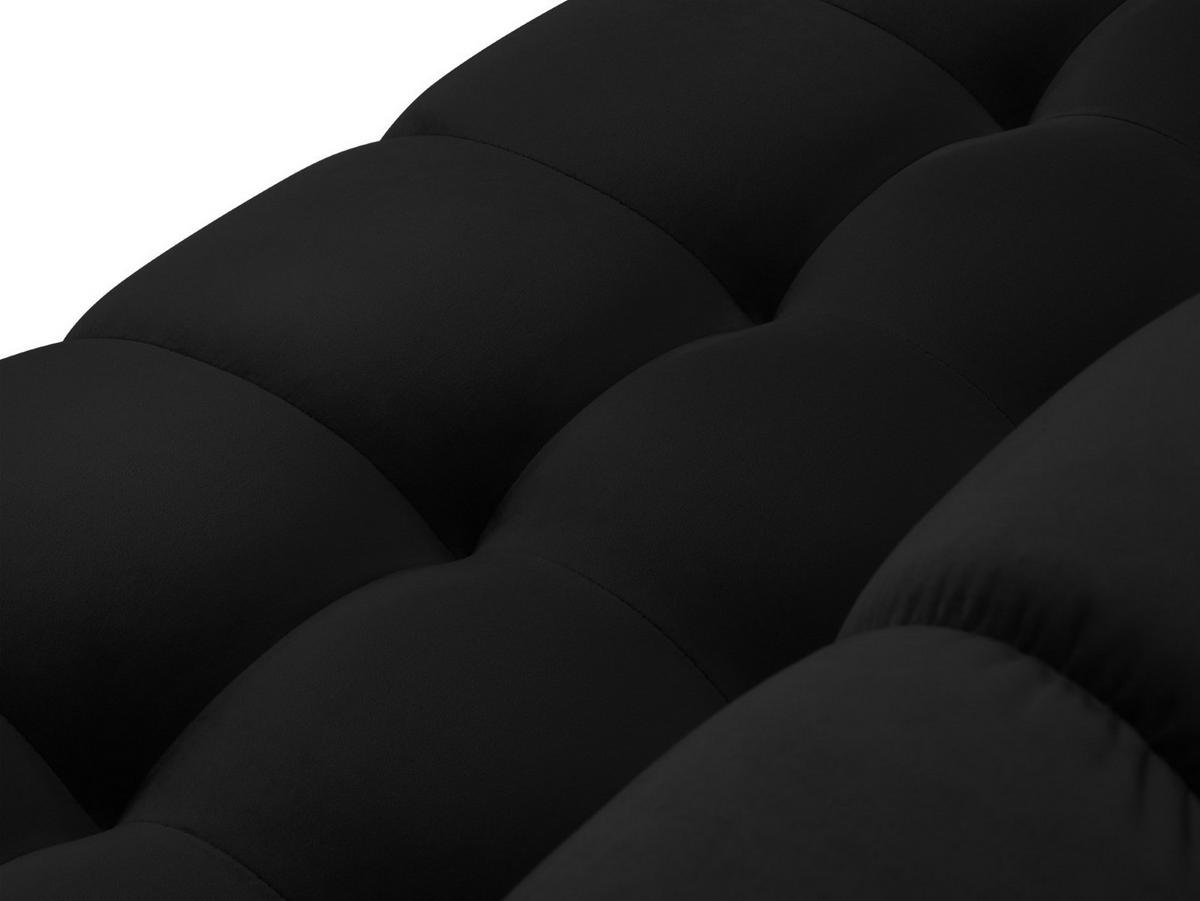 PANORAMASOFA Mamaia aus Samt schwarz 9 Sitzplätze - Schwarz, Textil (256/75/337cm) - Micadoni