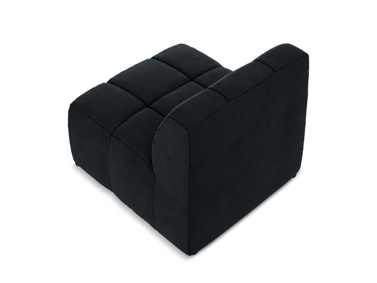 SOFAELEMENT Samt Stoff Blau - Türkis/Schwarz, Holzwerkstoff/Kunststoff (75/77/90cm) - Makamii