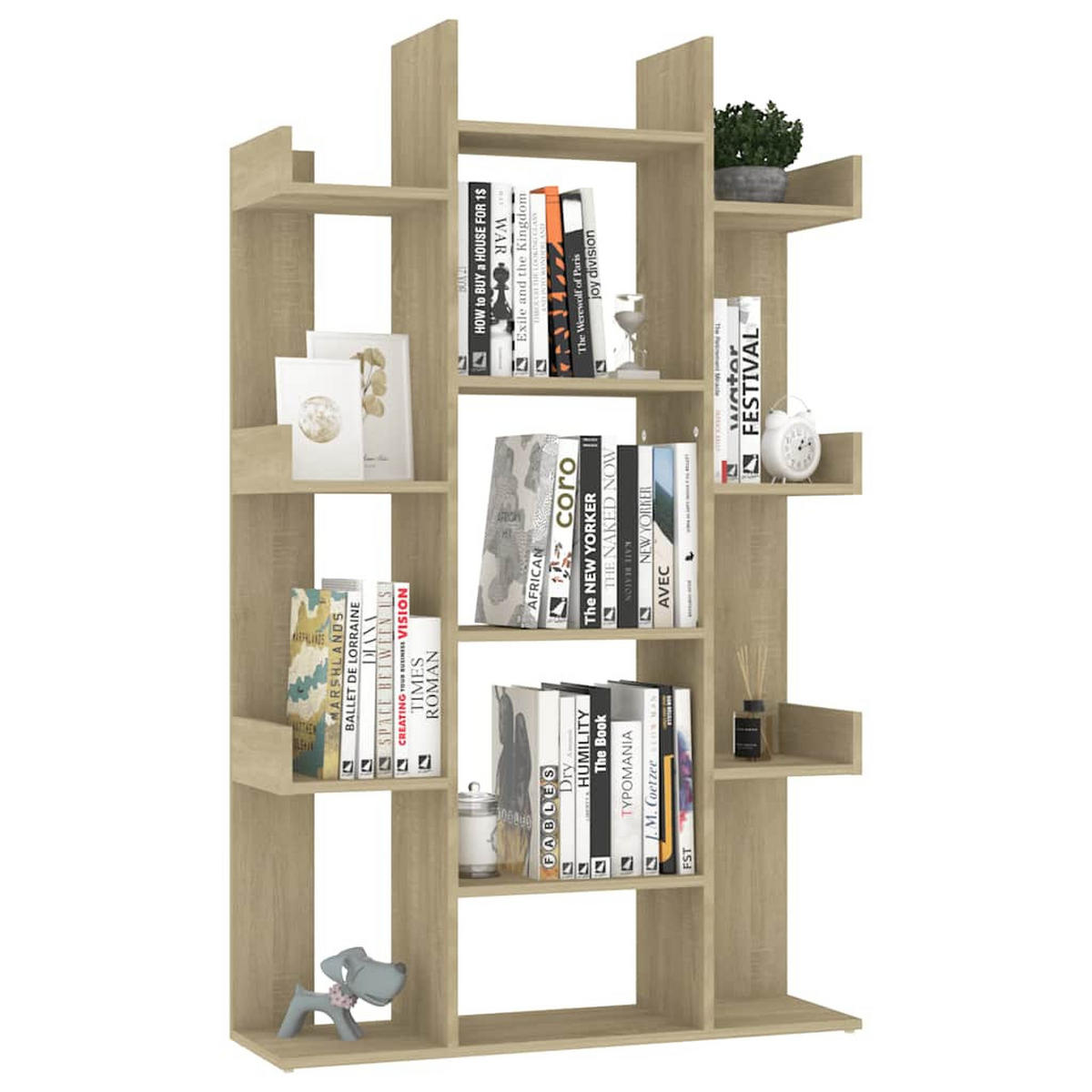 BÜCHERREGAL Baumform 86/25,5/140 cm aus Holzwerkstoff Sonoma-Eiche Dekor - Sonoma Eiche, Holz (86/140/25.5cm) - vidaXL