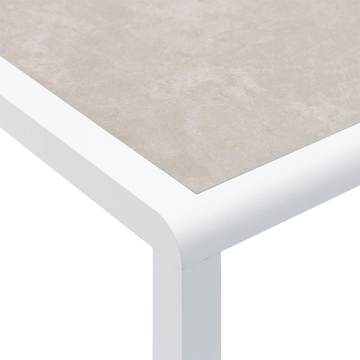 GARTENTISCH TRAPANI grau, weiß - Grau, Glas/Metall (90/160/75cm) - IDIMEX