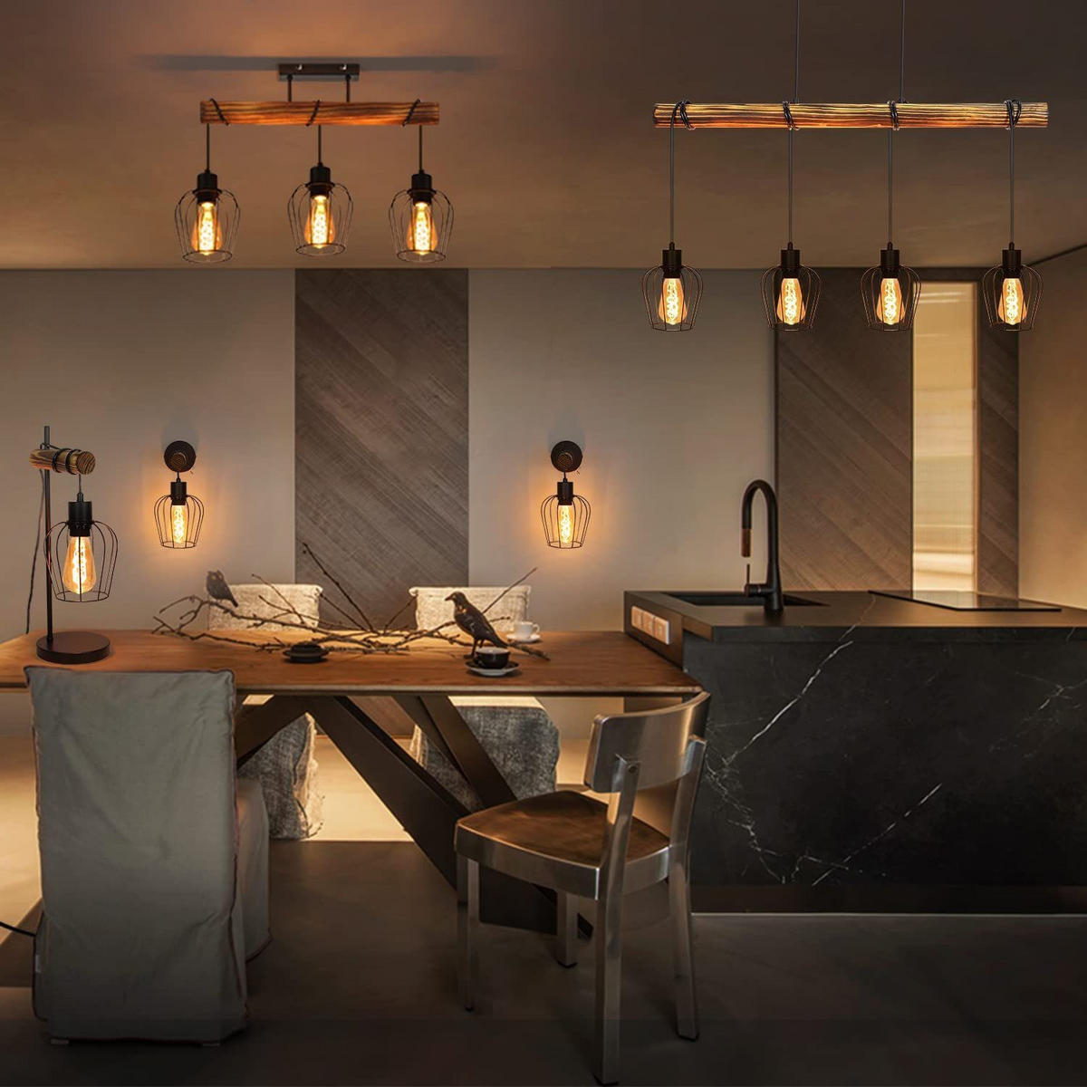 PENDELLEUCHTE Percival 80/13/197.5 cm - Schwarz, Metall (80/13/197.5cm) - ZMH