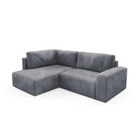 ECKSOFA Angela 4 Sitzplätze Dunkelgrau - Grau, Holz (245/182cm) - Petits-meubles