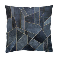 KISSENBEZUG Blaue Geometrie Aquarell 40/40 cm - Blau, Textil (40/40cm) - Bilderwelten