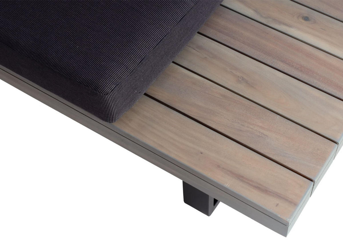 GARTEN-GARNITUR Grau Polster Dunkelgrau - Grau, Holz - PROREGAL