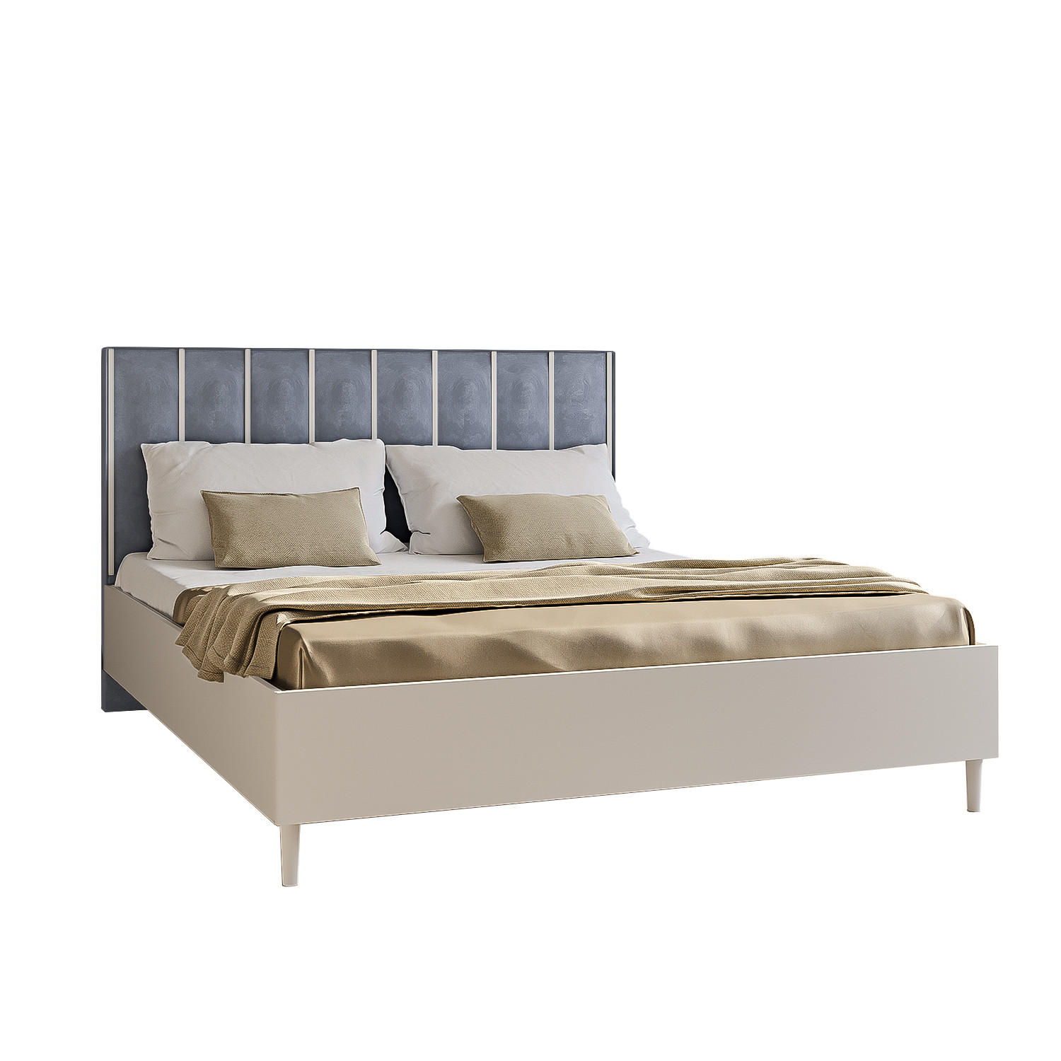DOPPELBETT Luk I 160/200 cm ohne Matratze, Lattenrost, Bettkasten, weiß, grau - Weiß/Grau, Kunststoff (160/200cm) - Margaret Hadas24