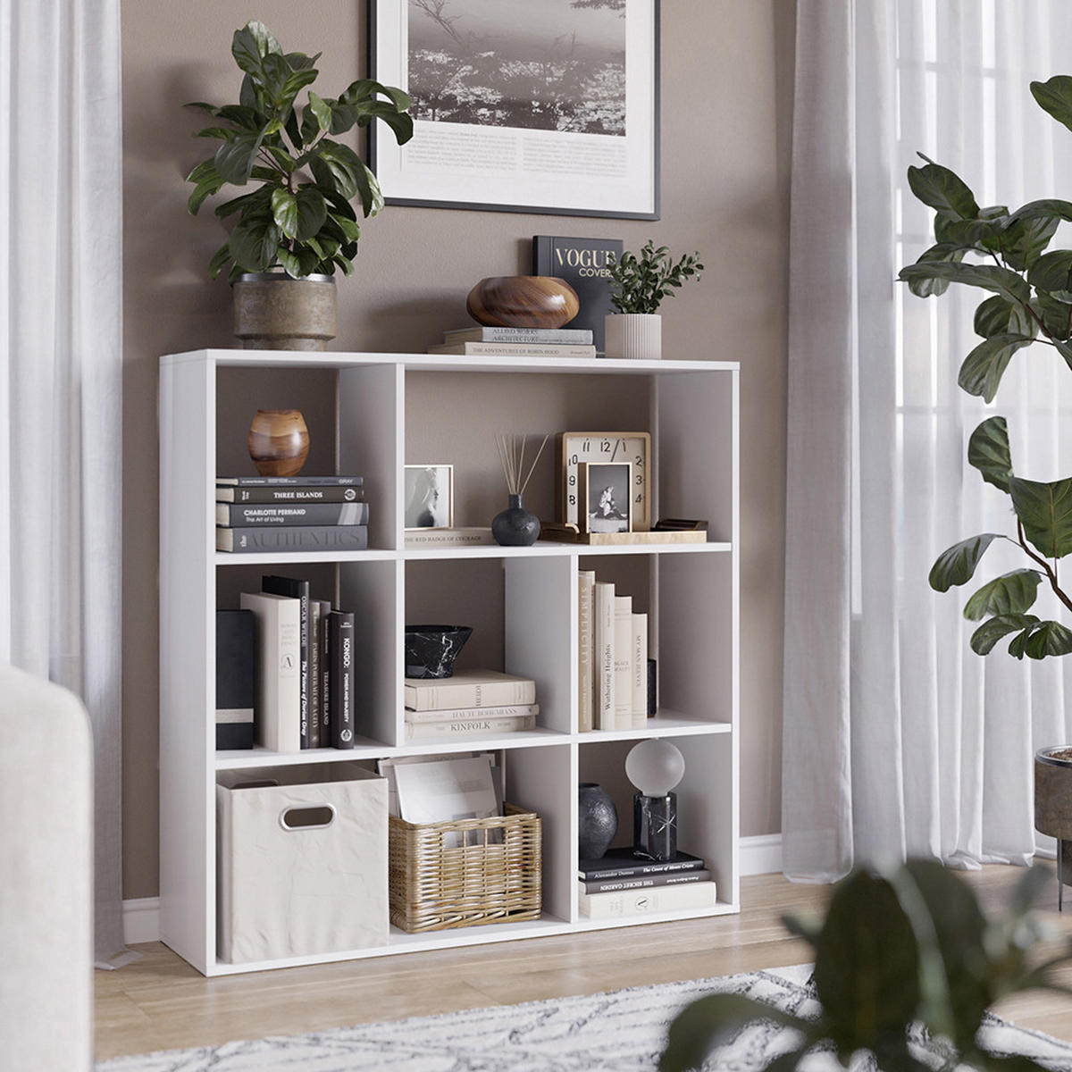 RAUMTEILER Nove Weiß 107.2 x 107.8 cm 7 Fächer - Weiß, Holzwerkstoff (107.2/107.8/29cm) - Vicco