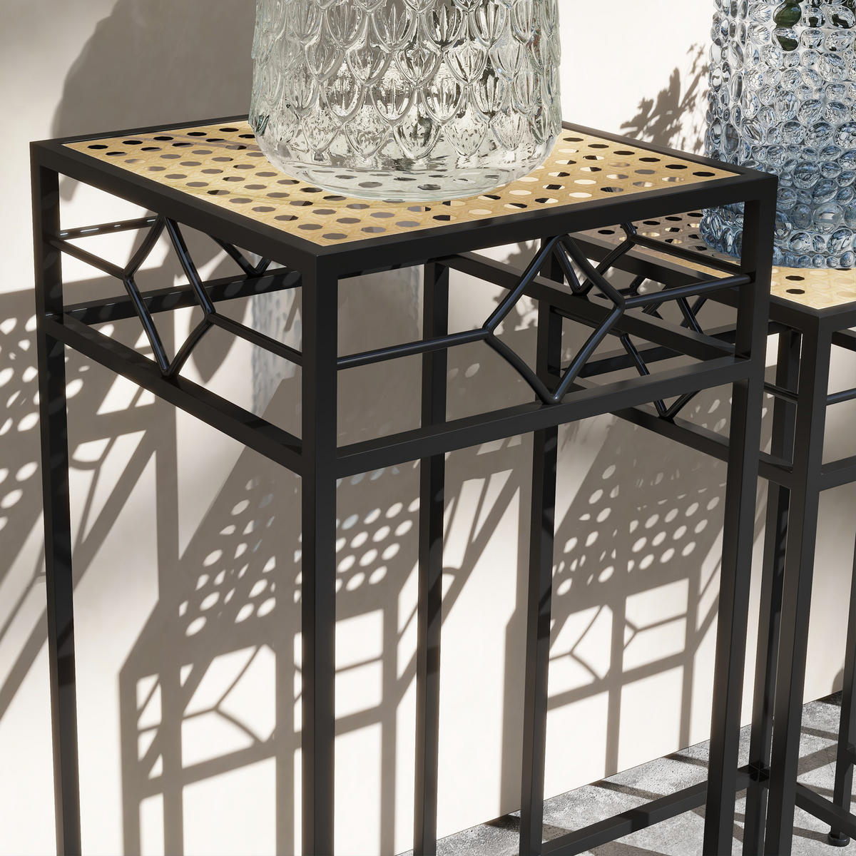 PFLANZENSTÄNDER, Metall, Gold - Goldfarben, Metall (28/28/66cm) - Outsunny