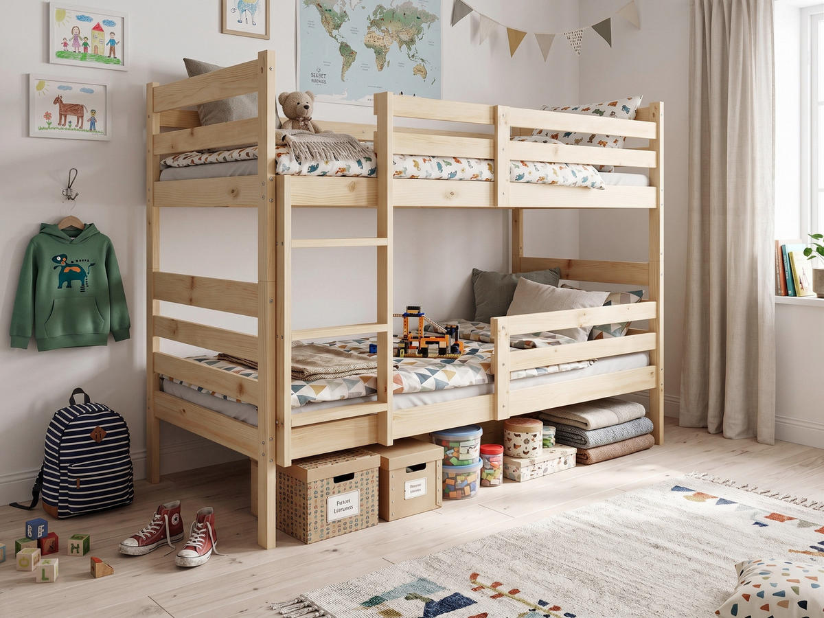 ETAGENBETT ERYK 90/190 cm aus massivem Kiefernholz, ohne Matratzen - Kiefer Milford, Holz - Interbeds